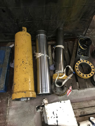 cylinders on pallet ready for repair
